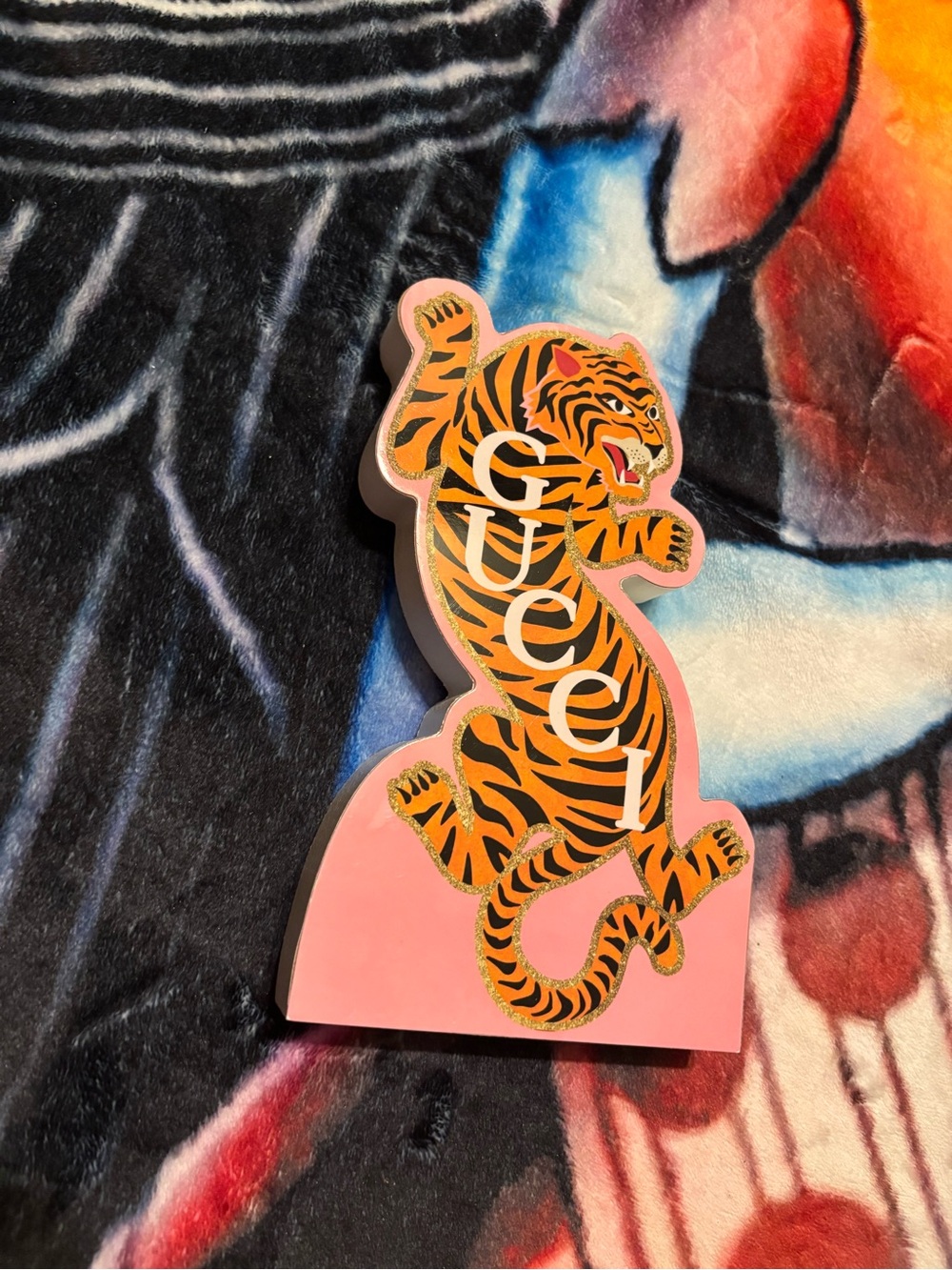 Gucci Orange & Pink Tiger wooden decoration nwot